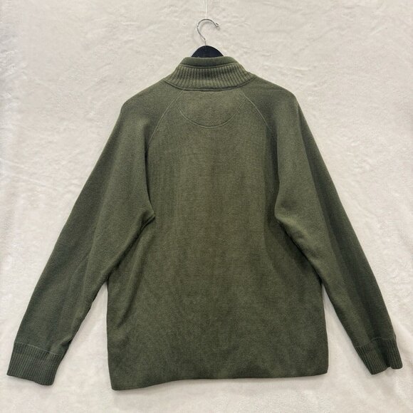 The North Face Mens Large Green Wool Blend Sweater 1/4 Zip High Neck Pullover - Picture 5 of 6